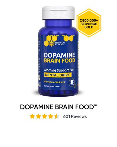 Image of Dopamine Brain food with five stars and a button to shop now