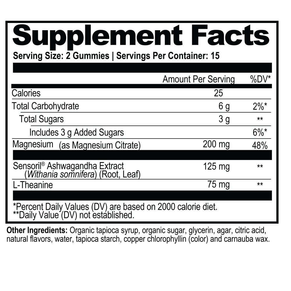 Mag Zen Gummies Sup Facts